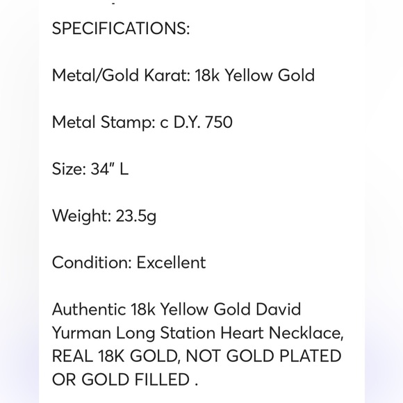 David Yurman 18k Gold Heart Station Necklace ( my price is FIRM ) - Picture 13 of 14